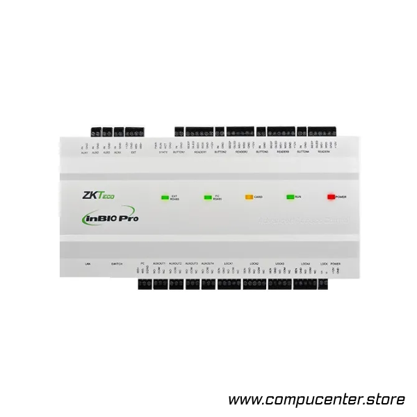 Controlador de acceso, para 4 puertas, para huella y RFI, 3000 huellas, 30000 RFI, 100000 registros, comunicación TCPP/IP