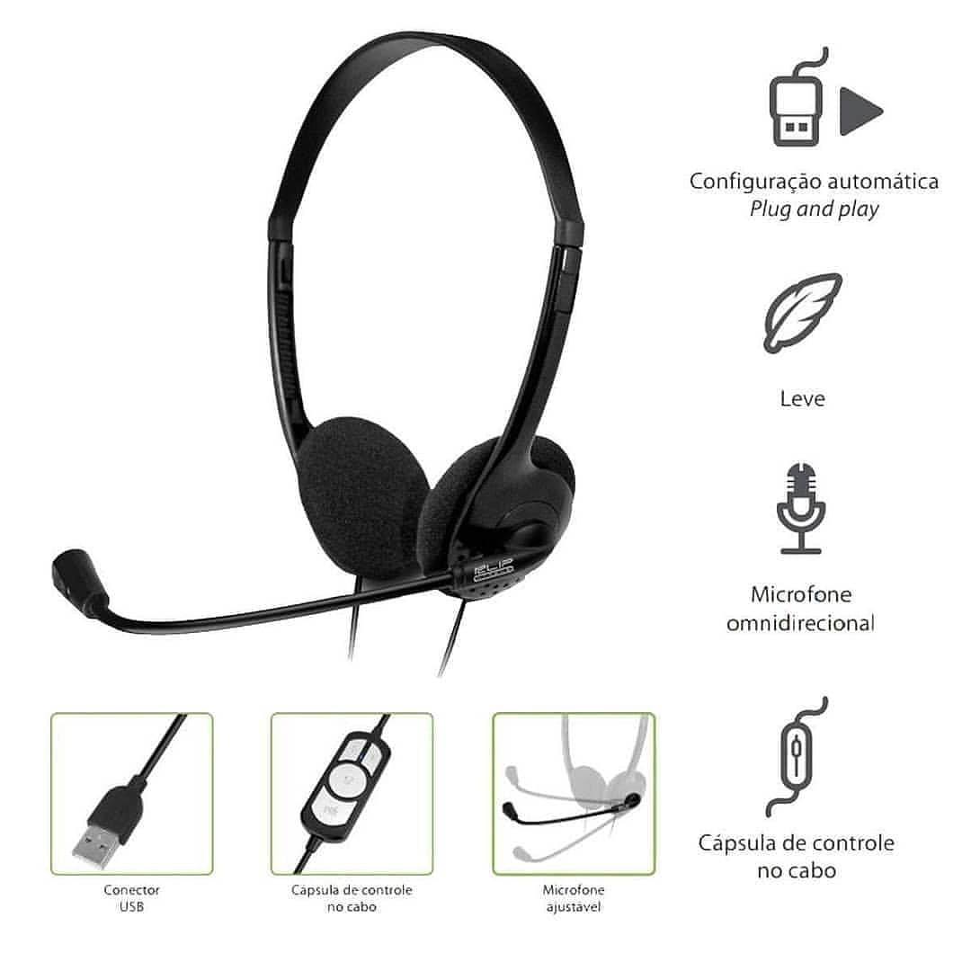AURICULARES PARA PC KLIP XTREME CON MICROFONO, CONECTOR USB