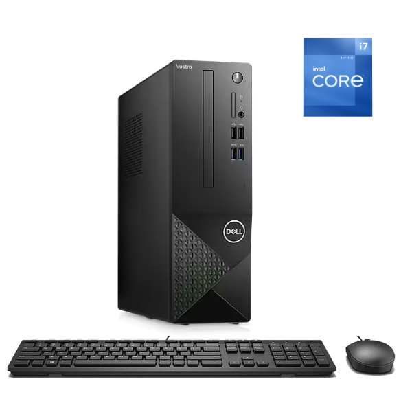 DELL PC Vostro 3710 SFF, INTEL I7-12700 (2.1GHz hasta 4.9 GHz, 25MB,12C), Ram 16GB DDR4,M.2 265GB+HDD 1.0TB, Gigabit, DVD RW, Wi-Fi BT4.2, W10 Pro (up to W11), Teclado y Mouse