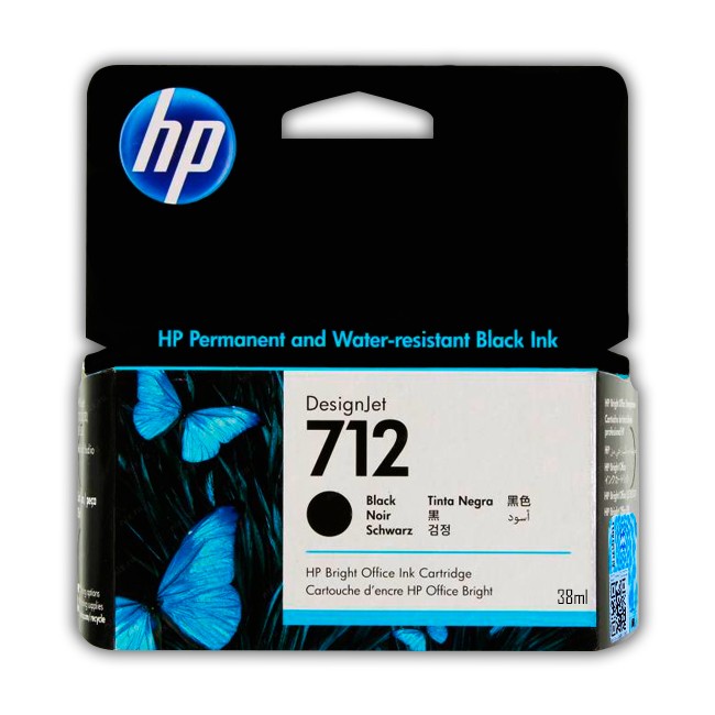 Cartucho de Tinta HP 712, Negro, 38ML