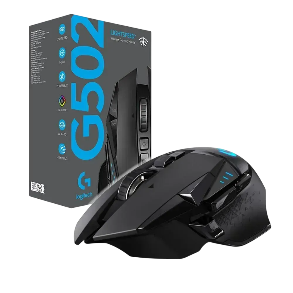 Mouse Logitech G502 Lightspeed, RGB Gamer, Inalámbrico - Negro