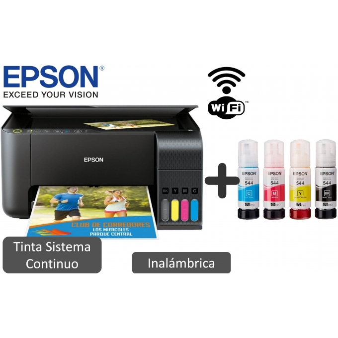 Impresora Multifuncional Epson EcoTank L3250, (Impresora, Copiadora y Escáner), Sistema de Tanques de Tinta, Wi-Fi, USB.