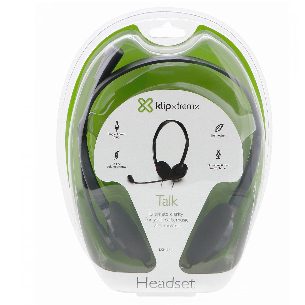 Auriculares Klip Xtreme PC, 3,5mm, Estéreo, Livianos Con Control de Volumen.