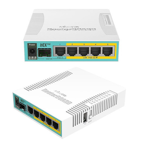 Routerboard 5 puertos Gigabit Ethernet PoE 802.3at, 1 Puerto USB