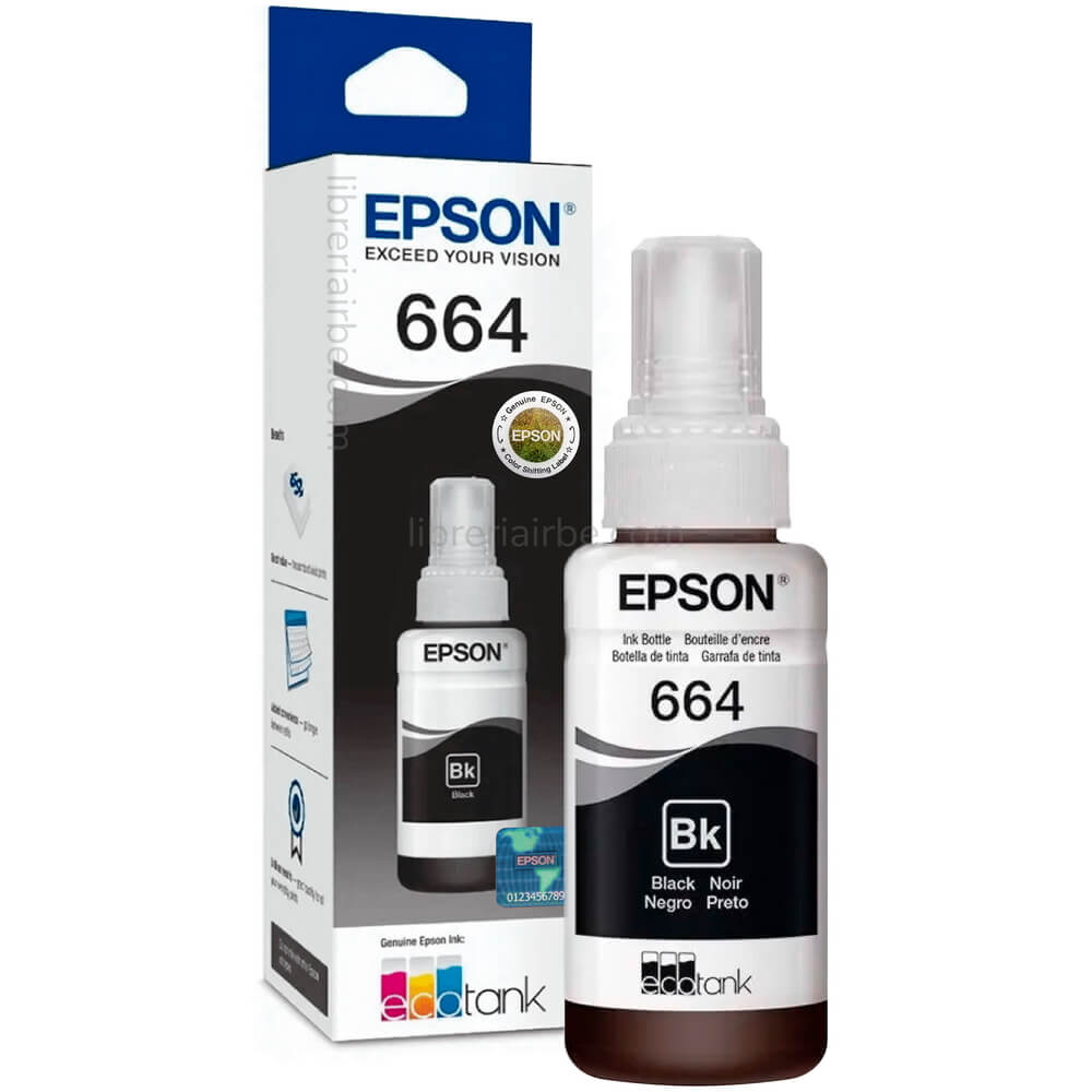 Botella de Tinta (EcoTank) Epson 664 Negro 70ml