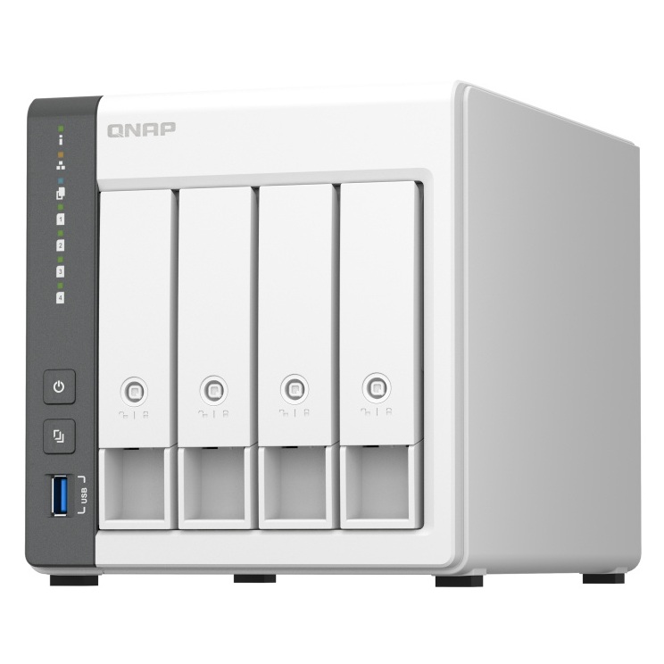 QNAP NAS, ARM Cortex-A55, RAM 4GB ONBOARD, 4 bahías para unidades de 3.5"/2.5" SATA HDD/SSD (No incluye discos duros)