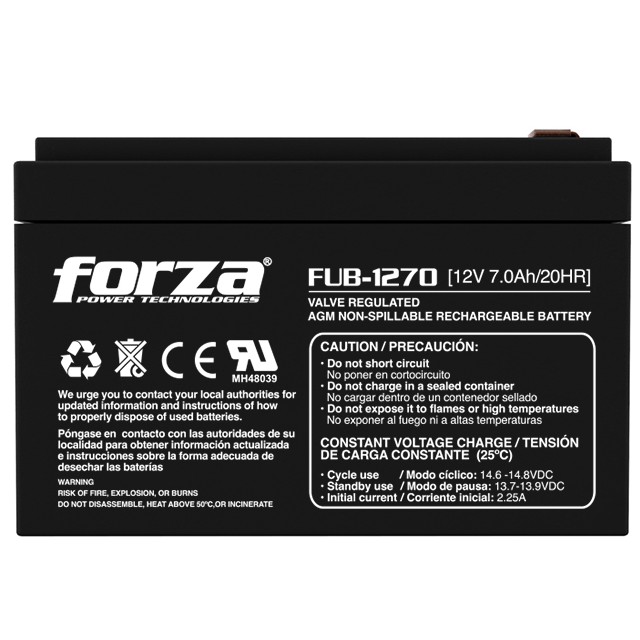 Batería para UPS sellada recargable 12V/7Ah, AGM, sin mantenimiento