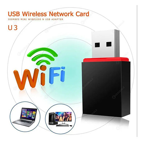 Adaptador Wi-Fi Inalámbrico para laptops y PCs, 300 Mbit/s, UBS 2.0