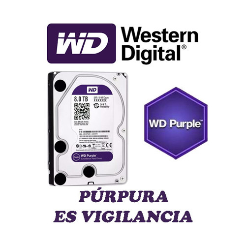 Disco Duro p/Videovigilancia, WD PURPLE, 8TB, 3.5", SATA3